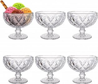 Set X 6 Copas Labradas Postre