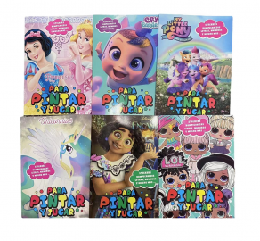 Libros Para Colorear Pintar Personajes Con Stickers 