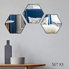 Set x3 Espejos Hexágono