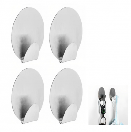 Set x4 Ganchos Perchas Autoadhesivas Acero  