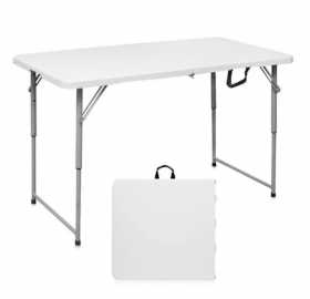 Mesa Plegable Valija Exterior Rectangular Chica Blanca 