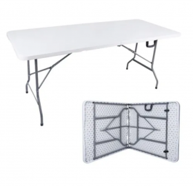 Mesa Plegable Valija Exterior Rectangular Mediana Blanca	