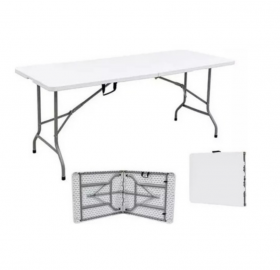 Mesa Plegable Valija Exterior Rectangular Grande Blanca 