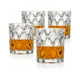 Set X 6 Vasos De Vidrio Whisky Labrados