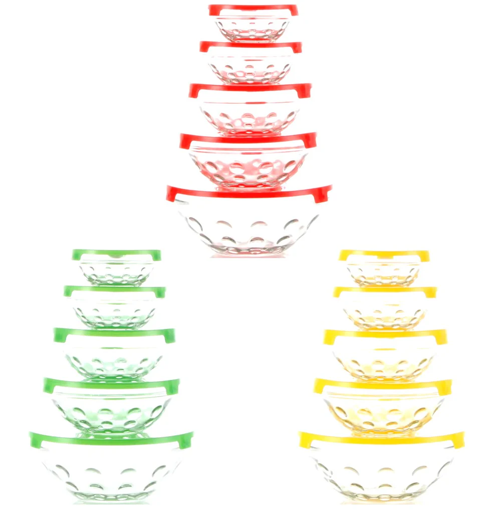 Set Bowls Vidrio Labrados X 5 
