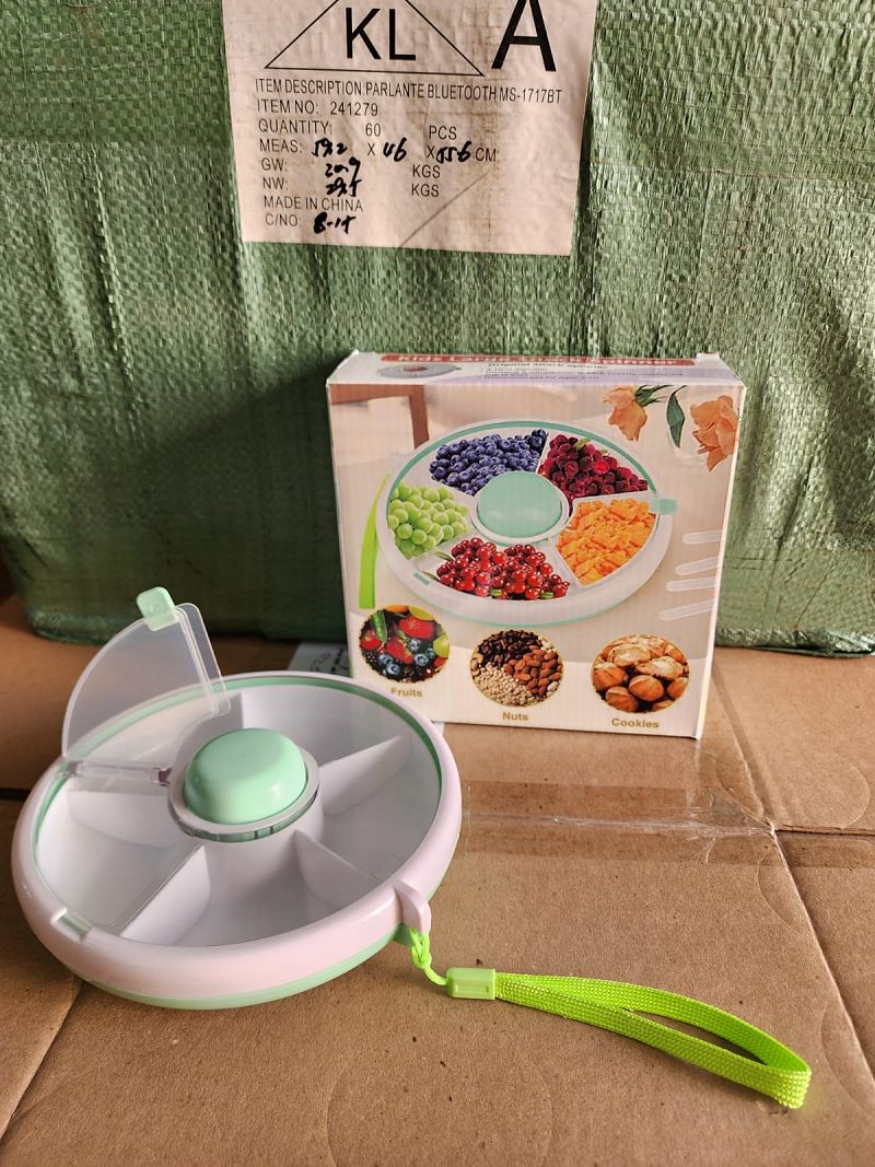 Snackbox Organizador 5 Compartimientos Redondo Snacks Niños