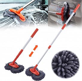 Cepillo Giratorio Retráctil Para Lavar Autos Microfibra 
