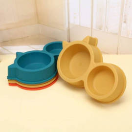 Comedero Doble Forma Gatito 