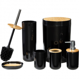 Set X 6 Baño Negro Madera