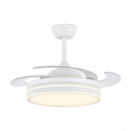 Ventilador De Techo Retractil 4 Aspas Control Remoto Blanco