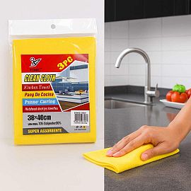 Set X 3 Paño De Cocina Amarillo