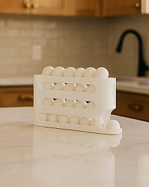 Huevera Plastica Deslizante Blanca