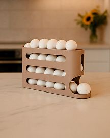 Huevera Plástica Deslizante Beige