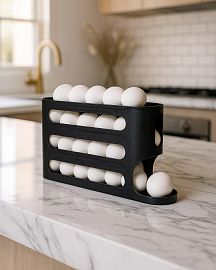 Huevera Plástica Deslizante Negra