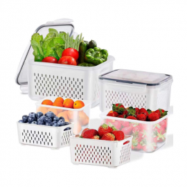 Set X 3 Contenedor Organizador Escurridor Heladera	