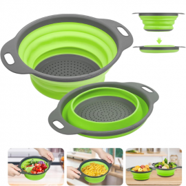 Colador Plegable De Silicona Redondo